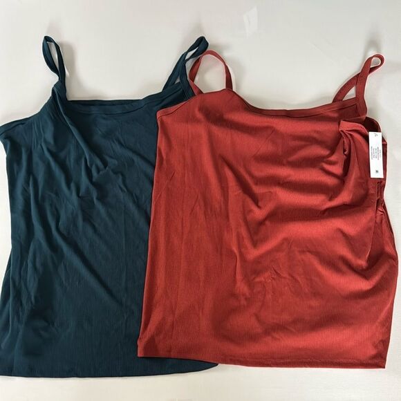 Ribbed Cami Womens 3XL Lot Of 2 Red Blue - Picture 1 of 3